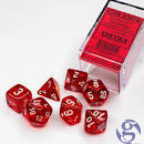Translucent Red / White 7 Dice Set - CHX23074